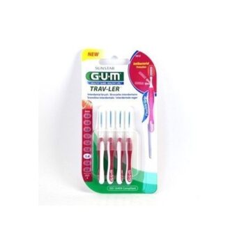 GUM Brossettes Traveler fine cylindrique  bte de 4 (1612)